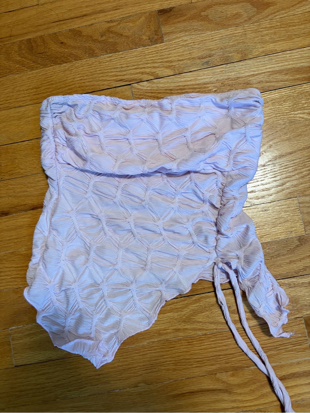 Textured Tube Top with Side Ties